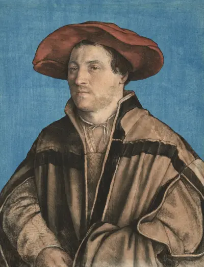 Bildnis eines Mannes mit roter Mütze von Hans Holbein The Younger