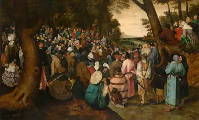 Saint John the Baptist Preaching av Pieter Brueghel The Younger