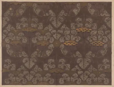 Behangselpapier met schermbloemen, vlinders en libellen av Theo Nieuwenhuis