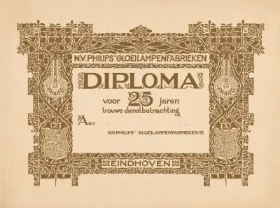 Diploma voor vijfentwintig jaar dienst bij Philips av Theo Nieuwenhuis