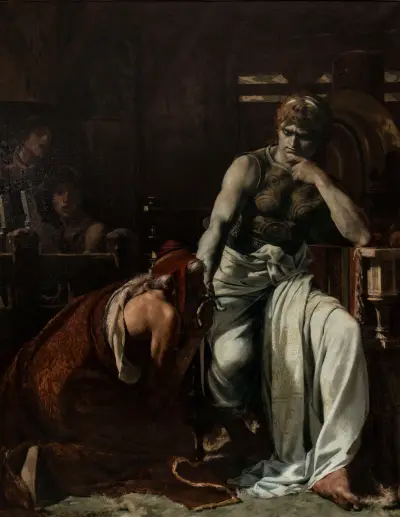 Priam demandant à Achille le corps d’Hector von Théobald Chartran