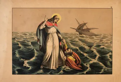 Peter’s walk on water av Theodor Eckardt