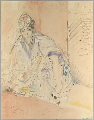 Jewish Woman of Algiers Seated on the Ground av Théodore Chassériau