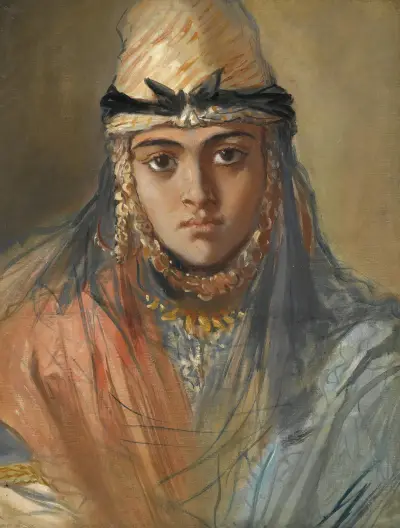Tete De Jeune Algerienne Juive av Théodore Chassériau