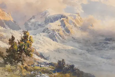 Piz Roseg – Tschiervagletscher av Edward Theodore Compton