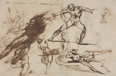Arkusz szkiców (recto), 1819 – Nr. 2, Théodore Géricault
