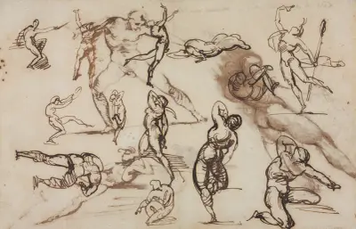 Karta ze szkicami (verso), 1819 – Nr. 1, Théodore Géricault