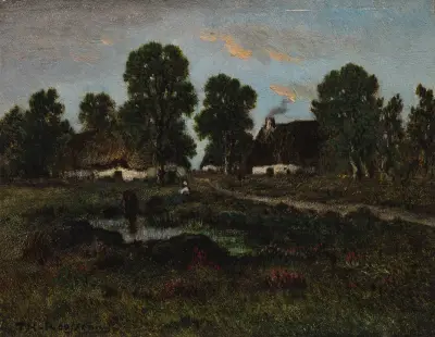 Cottages Near Larchant (not dated) av Théodore Rousseau