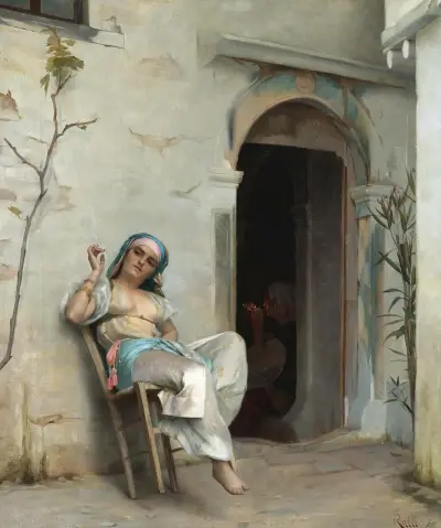 Turkish Woman Smoking av Theodoros Ralli