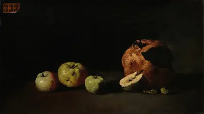 Still Life with Apples and a Pomegranate av Théodule Ribot