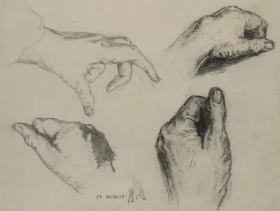 Study of Hands (recto) av Théodule Ribot
