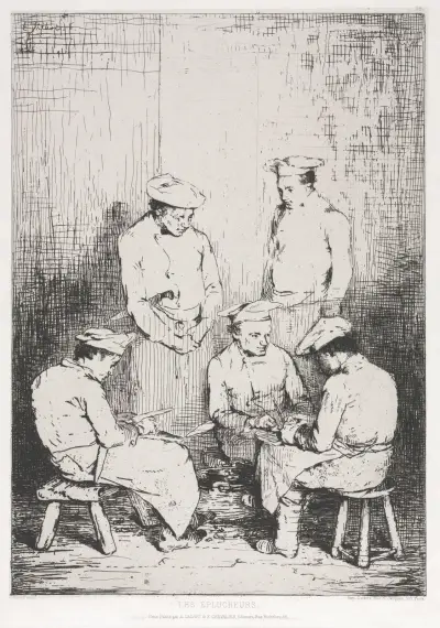 The Potato Peelers av Théodule Ribot