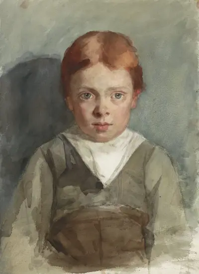 Portret chłopca z rudymi włosami, en face, Thérèse Schwartze