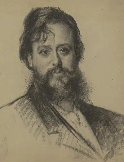 Portret mężczyzny z brodą, en face, Thérèse Schwartze