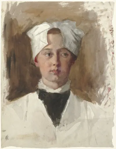 Portret van een weesmeisje av Thérèse Schwartze