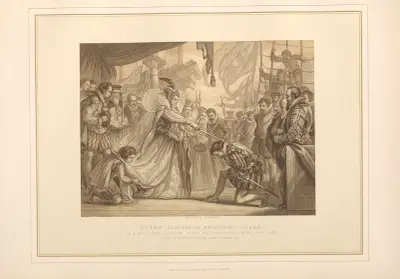 Queen Elizabeth knighting Admiral Drake – John Gilbert av Thomas Archer