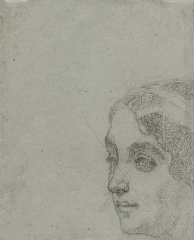 Head of a Woman (verso), 1857 av Thomas Couture