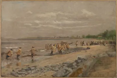 Hauling the Seine av Thomas Eakins