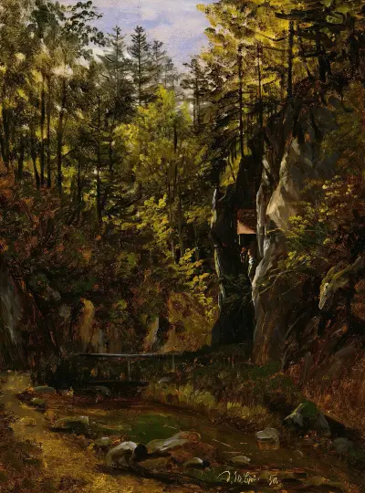 A Forest Road with an Altar av Thomas Fearnley