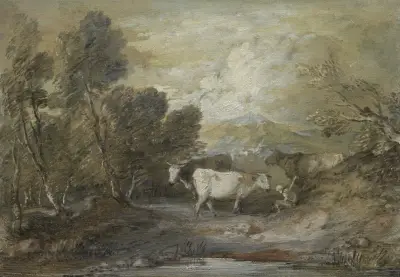 Pasterz z trzema krowami przy źródle na wzgórzu, Thomas Gainsborough
