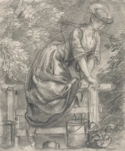 Dojička přelézající ohradu, Thomas Gainsborough