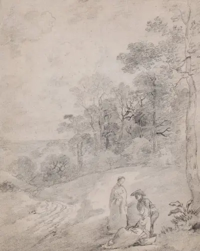 Postavy na pěšině v lesnaté krajině, Thomas Gainsborough
