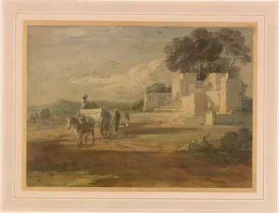 Pejzaż z koniem i wozem oraz ruiną, Thomas Gainsborough