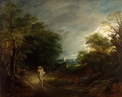Leśny pejzaż z drwalem, Thomas Gainsborough