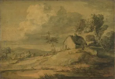 Leśny krajobraz z chatą, krowami i owcami, Thomas Gainsborough