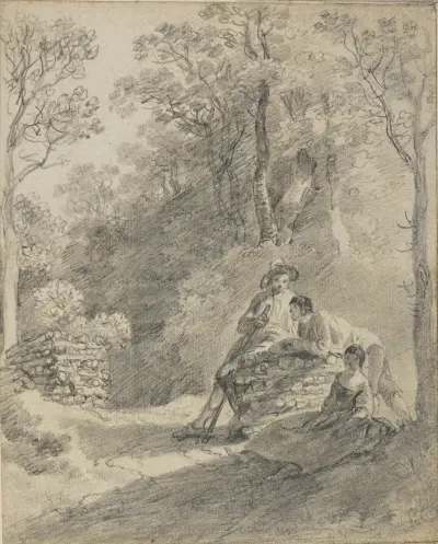 Leśny pejzaż z postaciami, 1752, Thomas Gainsborough