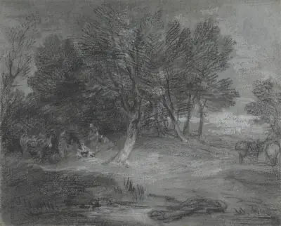 Lesní krajina s cikánským táborem, Thomas Gainsborough