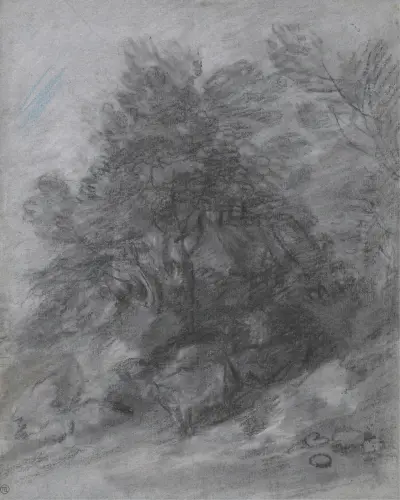 Lesní krajina s pastýřem, kravami a chalupou, Thomas Gainsborough
