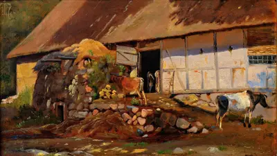 Utanför ladugården, Johan Thomas Lundbye