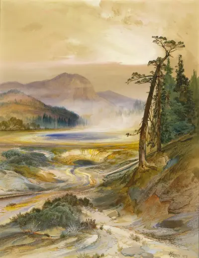 Excelsior Geyser, Yellowstone Park av Thomas Moran