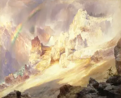 Rainbow Over The Grand Canyon Of The Yellowstone av Thomas Moran