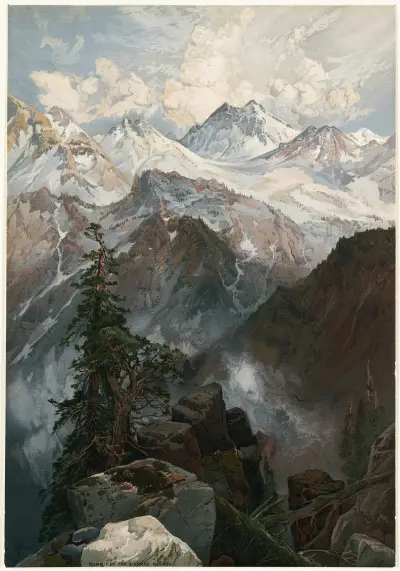 Summit of the Sierras, Nevada av Thomas Moran