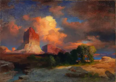Sunset Cloud, Green River, Wyoming av Thomas Moran