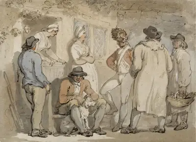 At the inn door, Thomas Rowlandson