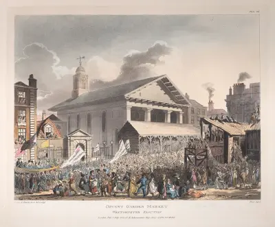 Covent Garden Market, Westminster Election, Thomas Rowlandson