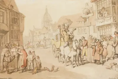 The Arrival Of A Coach At The Dolphin Inn, Greenwich, Thomas Rowlandson