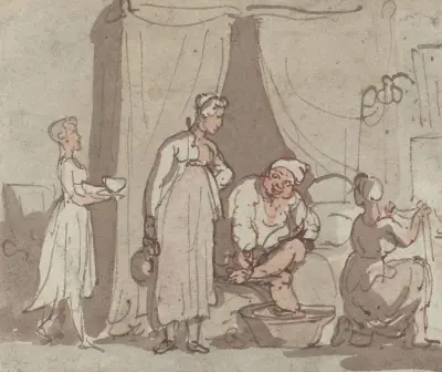 The Foot Bath (Drying Out), Thomas Rowlandson