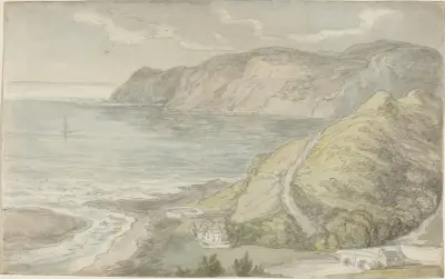 View from the Inn at Lynton (probably 1811), Thomas Rowlandson