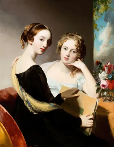 Portrait of the Misses Mary and Emily McEuen av Thomas Sully