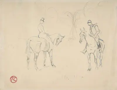 A Woman and a Man on Horseback av Henri de Toulouse-Lautrec