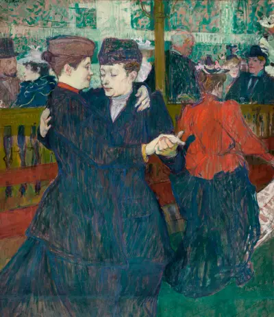 At the Moulin-Rouges, Two Women Walzing av Henri de Toulouse-Lautrec