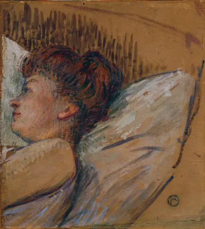 Frau im Bett av Henri de Toulouse-Lautrec