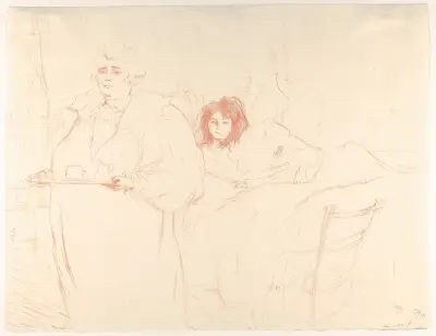 Servieren des Frühstücks (Madame Baron und Mademoiselle Popo) von Henri de Toulouse-Lautrec