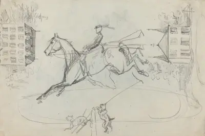 Sheet of Sketches av Henri de Toulouse-Lautrec