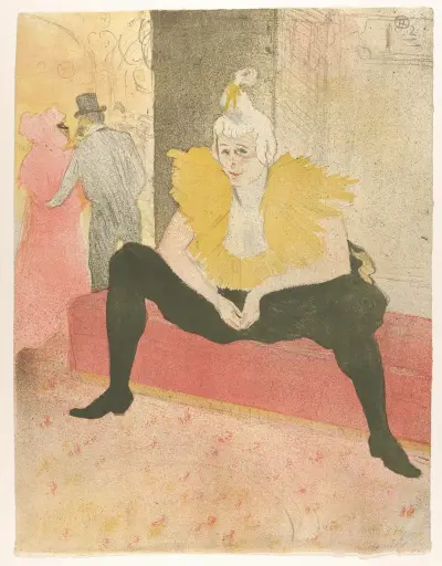 The Seated Clowness (Mademoiselle Cha-u-ka-o) av Henri de Toulouse-Lautrec