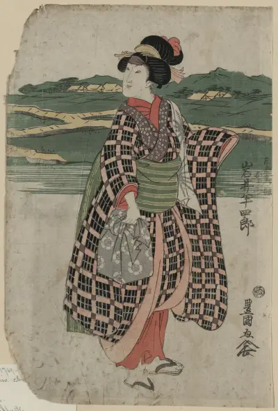 Iwai Hanshirō jako Sagoemonova dcera Oyone, Toyokuni Utagawa